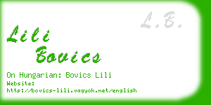 lili bovics business card